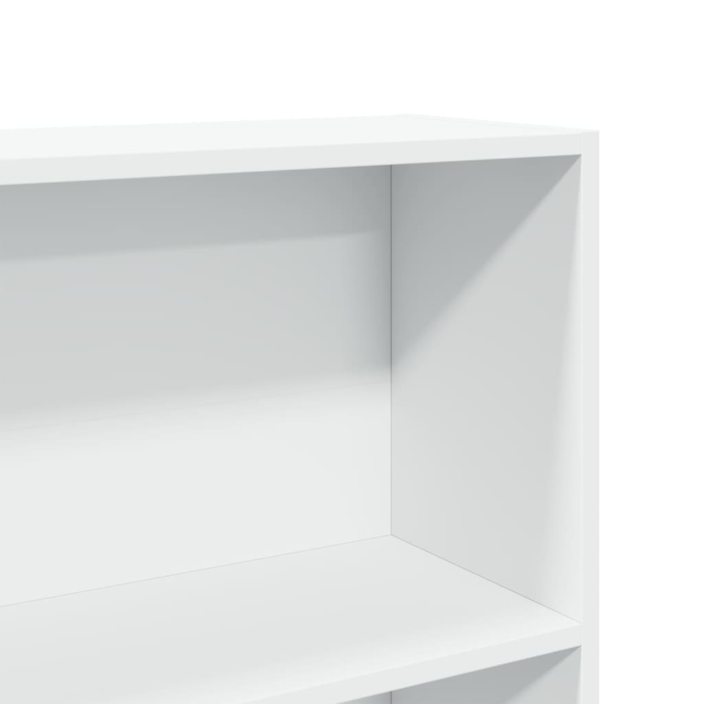 Bokhylle hvit 80x30x189 cm konstruert tre