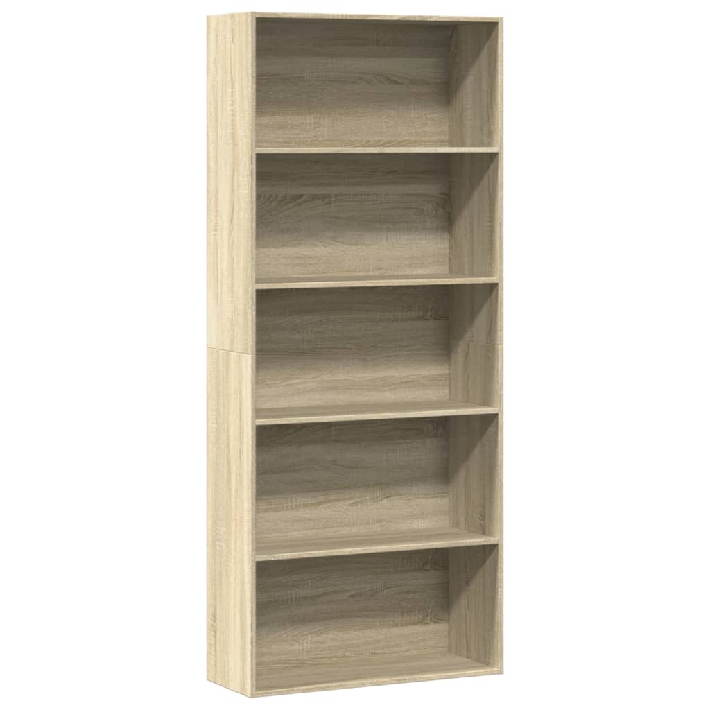 Bokhylle sonoma eik 80x30x189 cm konstruert tre
