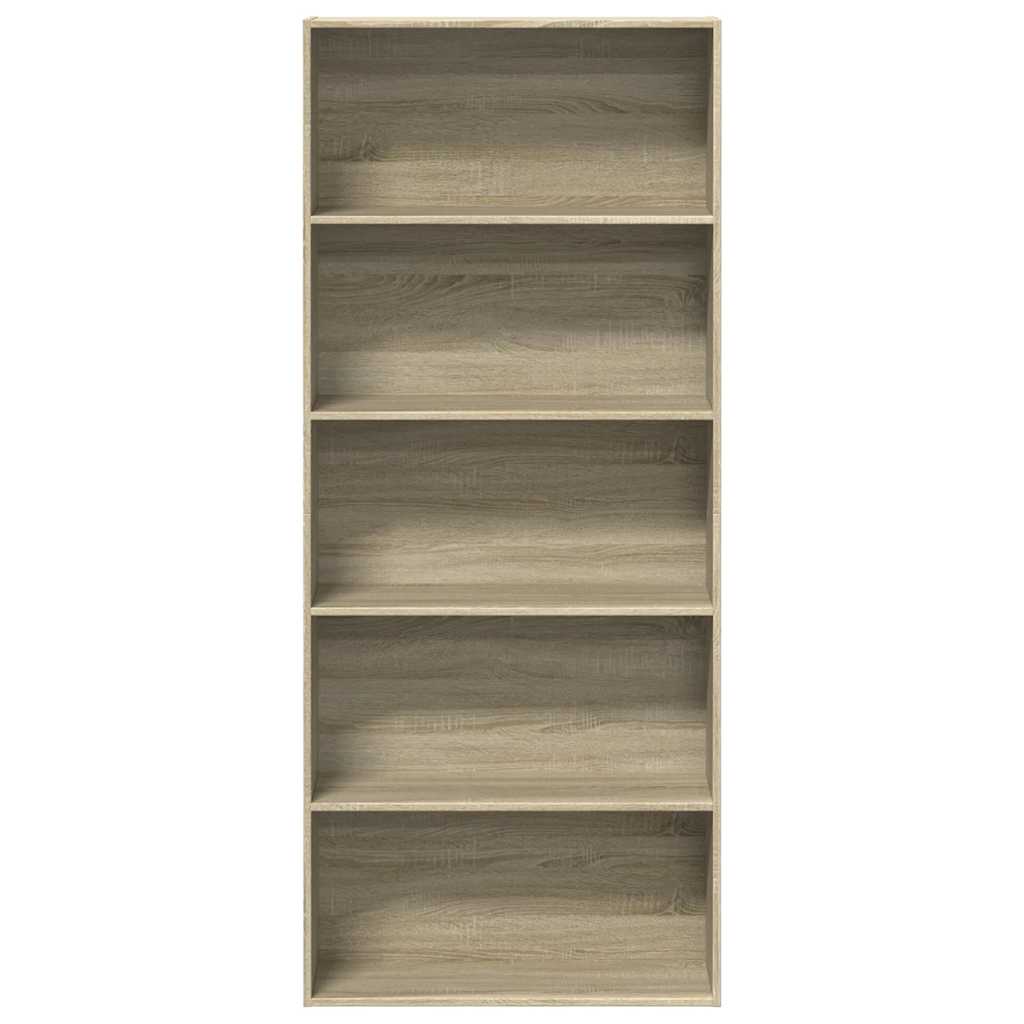 Bokhylle sonoma eik 80x30x189 cm konstruert tre