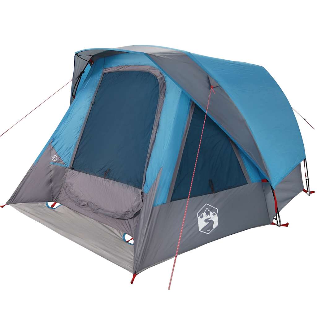 Campingtelt 4 personer blå vanntett