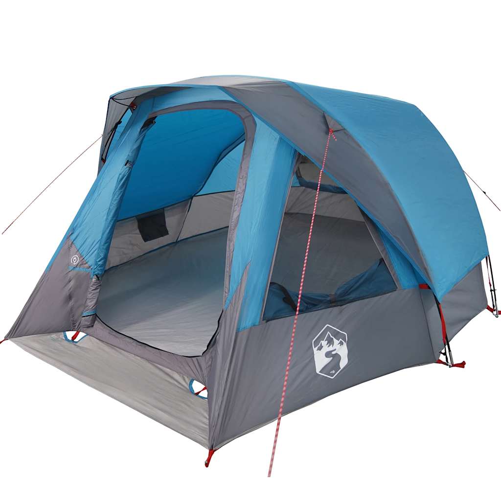Campingtelt 6 personer blå vanntett