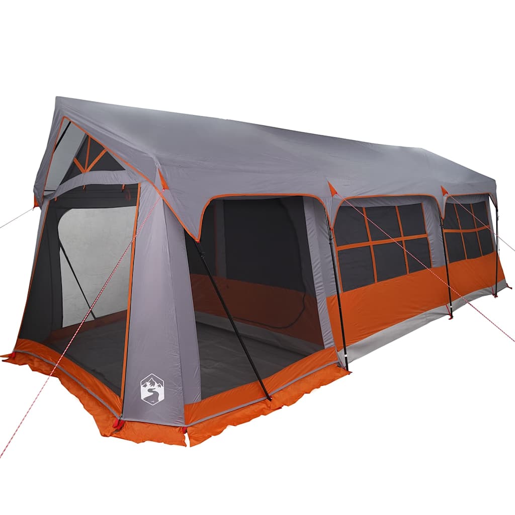Familietelt med tak Grå og Oransje 620 x 322 x 240 cm Polyester