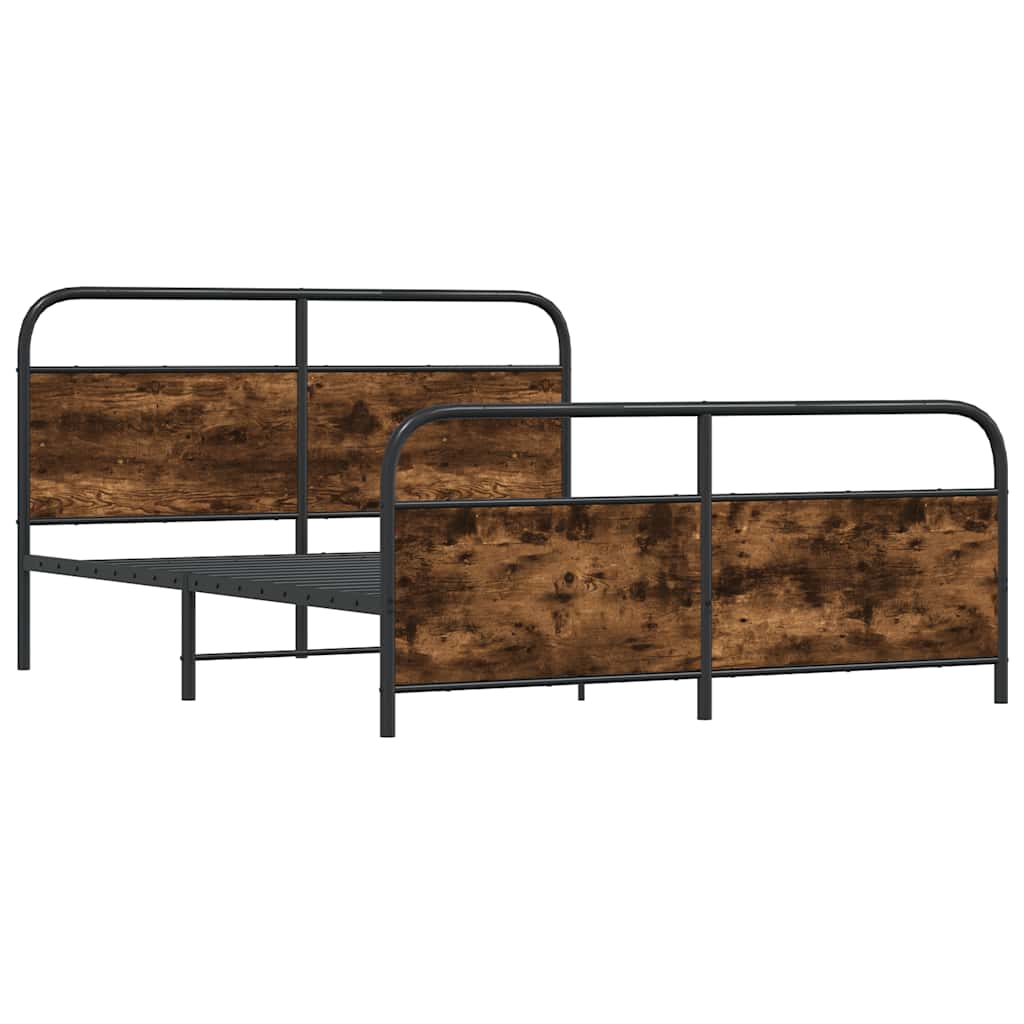 Sengeramme i metall uten madrass røkt eik 180x200 cm