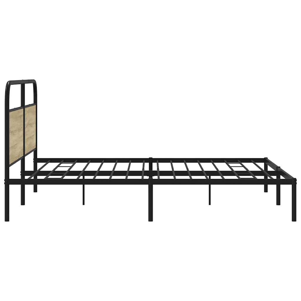 Sengeramme i metall uten madrass sonoma eik 183x213 cm