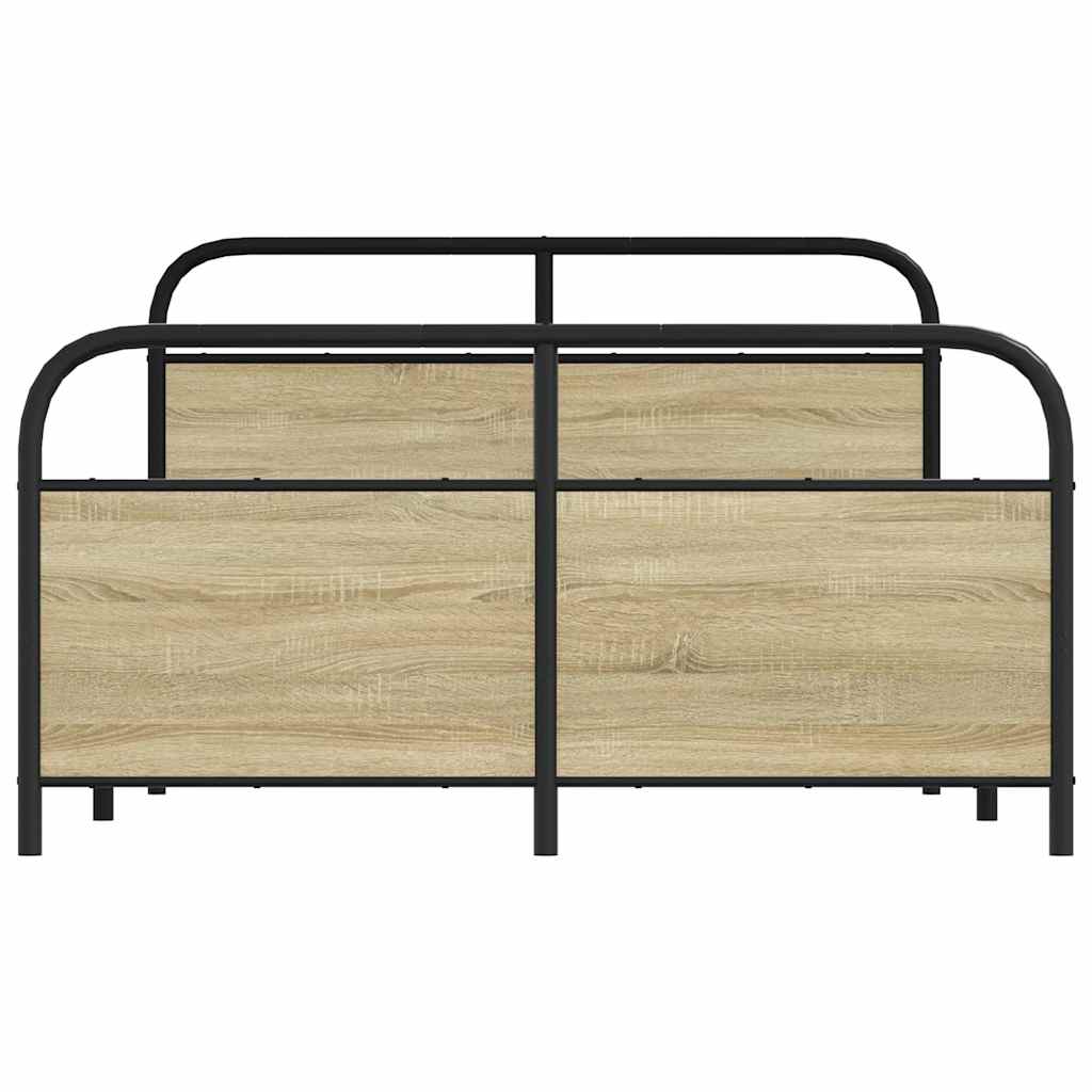 Sengeramme i metall uten madrass sonoma eik 140x200 cm