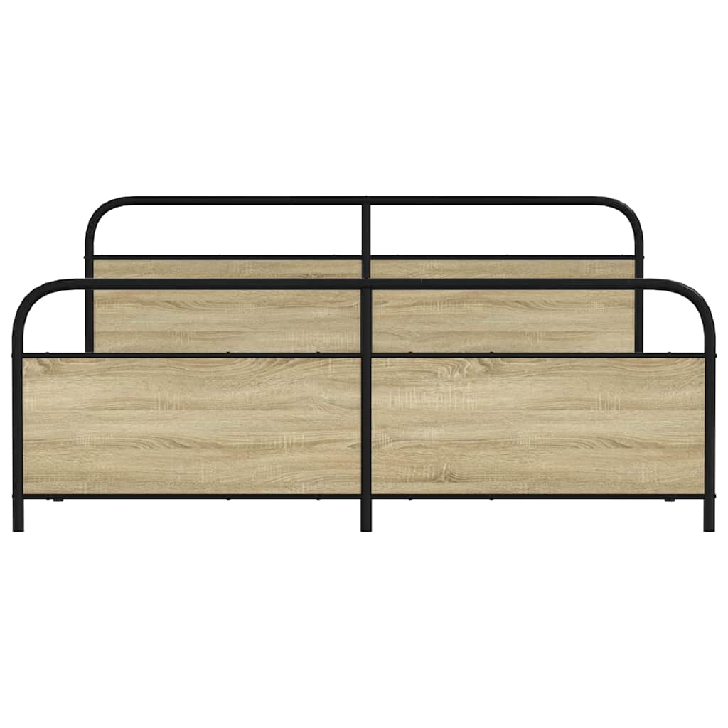 Sengeramme i metall uten madrass sonoma eik 183x213 cm