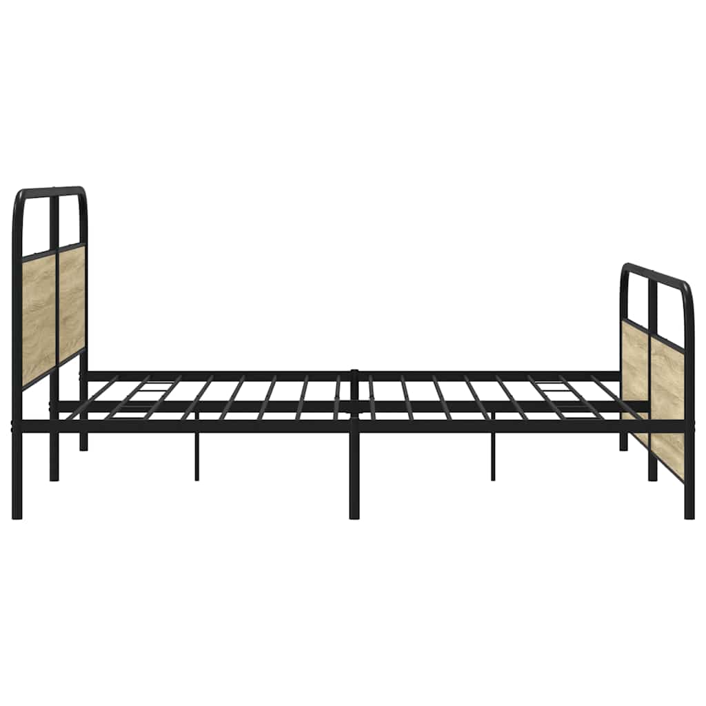 Sengeramme i metall uten madrass sonoma eik 193x203 cm