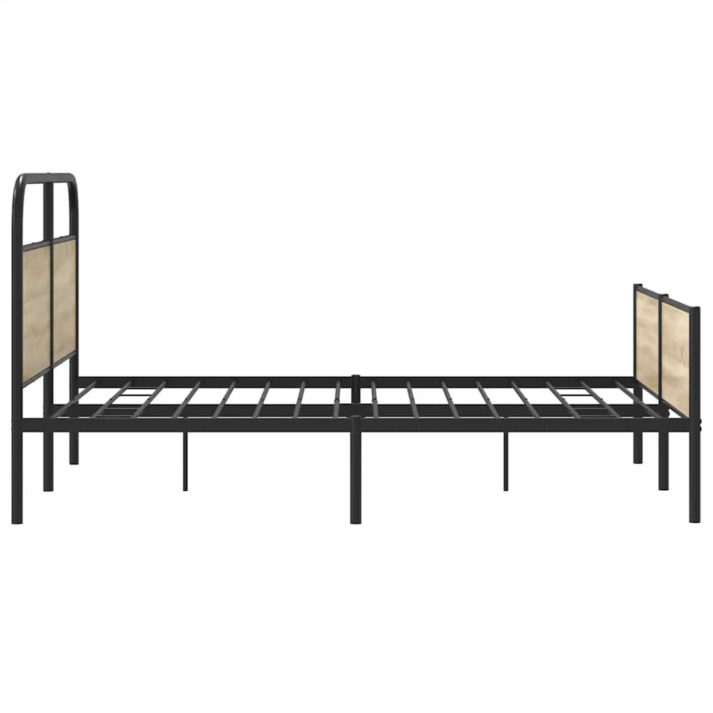 Sengeramme i metall uten madrass røkt eik 160x200 cm