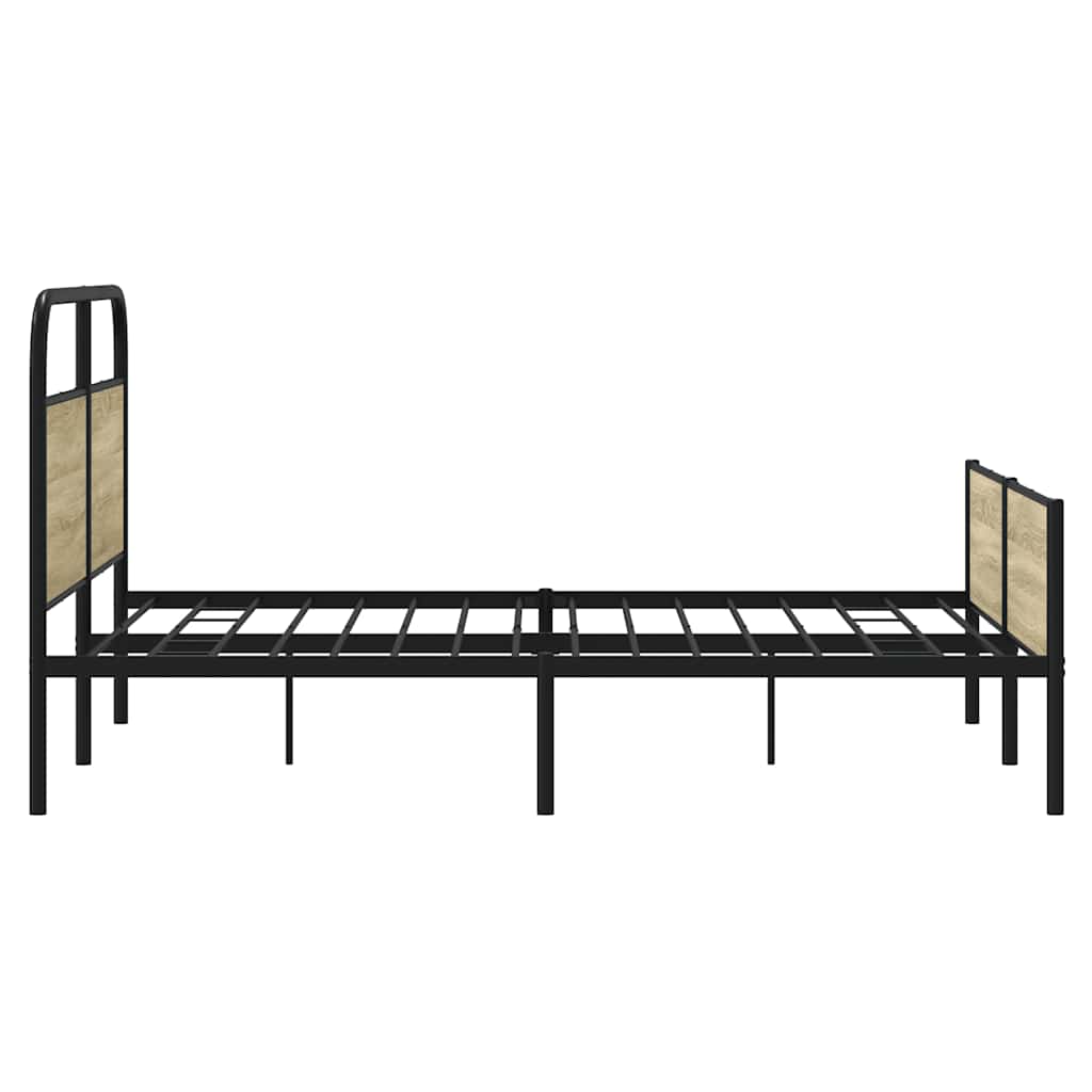 Sengeramme i metall uten madrass sonoma eik 150x200 cm