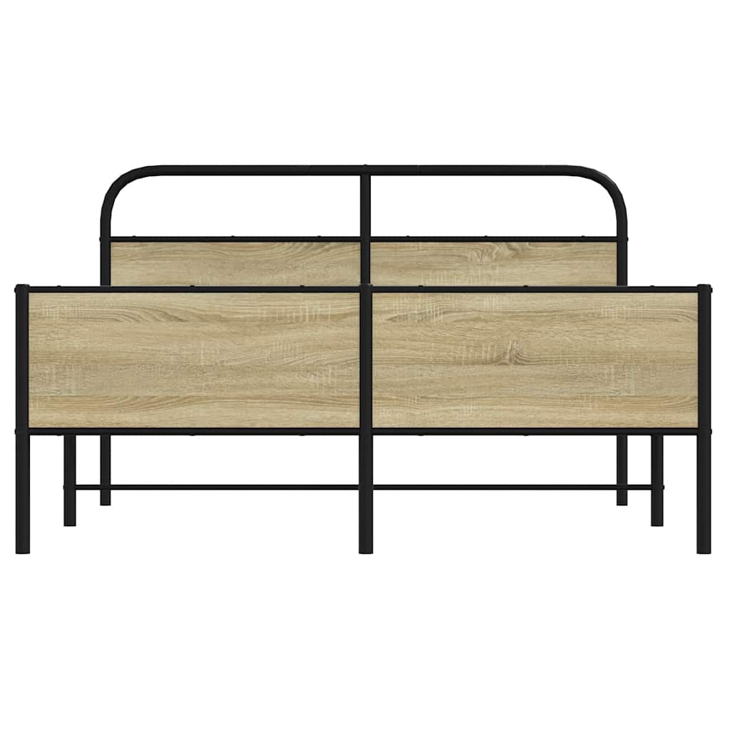 Sengeramme i metall uten madrass sonoma eik 160x200 cm