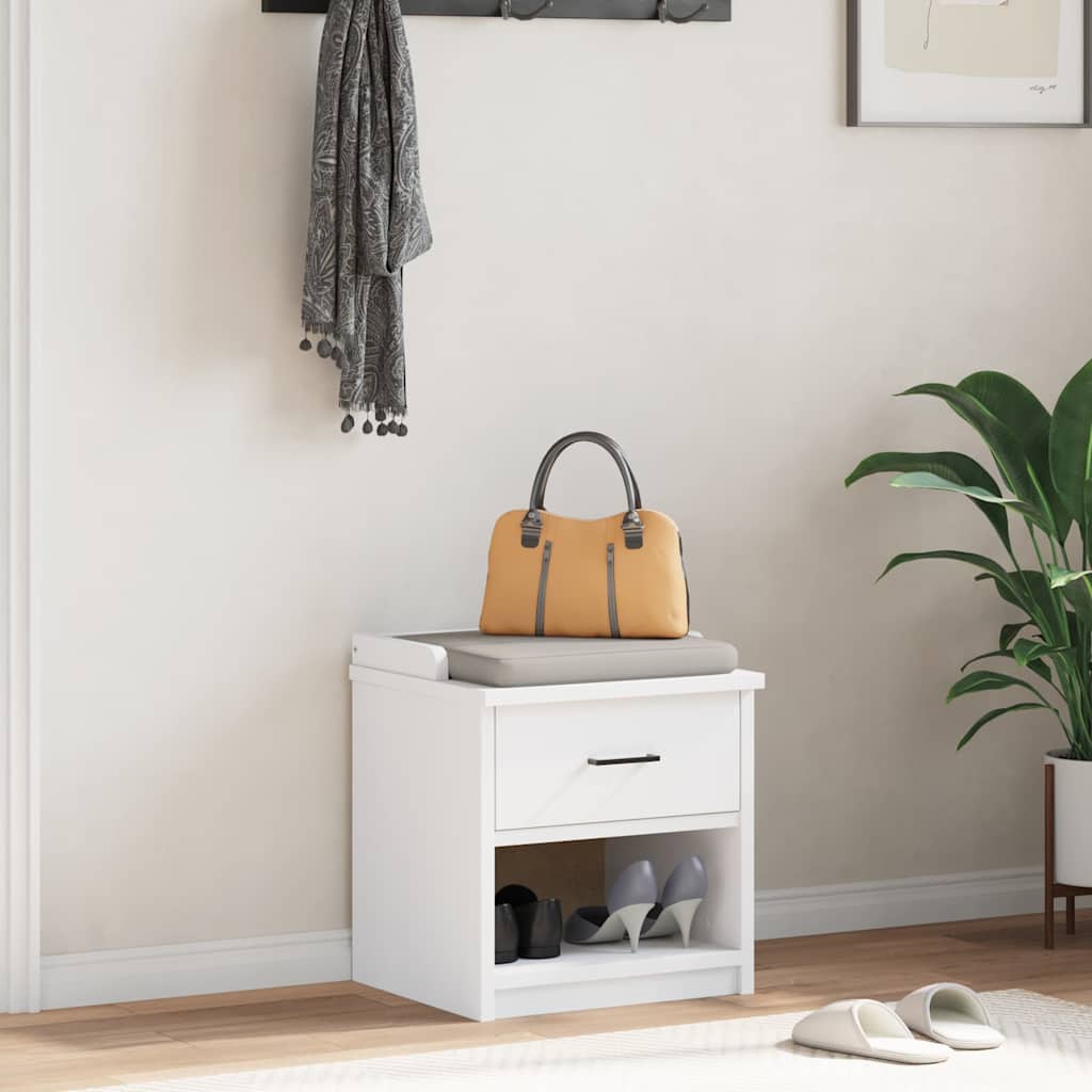 Gangbenk SANDNES hvit 45x40x50 cm heltre furu
