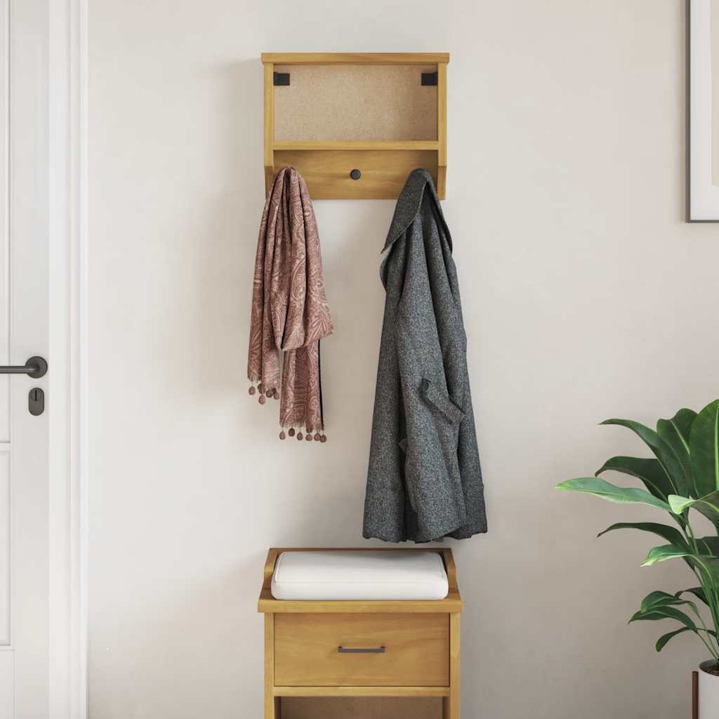 Veggmontert knaggrekke SANDNES 45x12x35 cm heltre furu