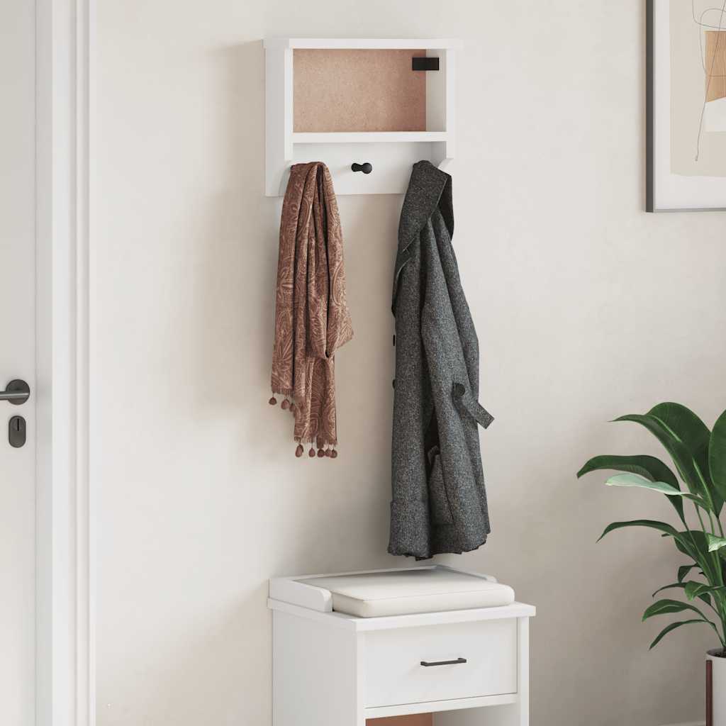 Veggmontert knaggrekke SANDNES hvit 45x12x35 cm heltre furu