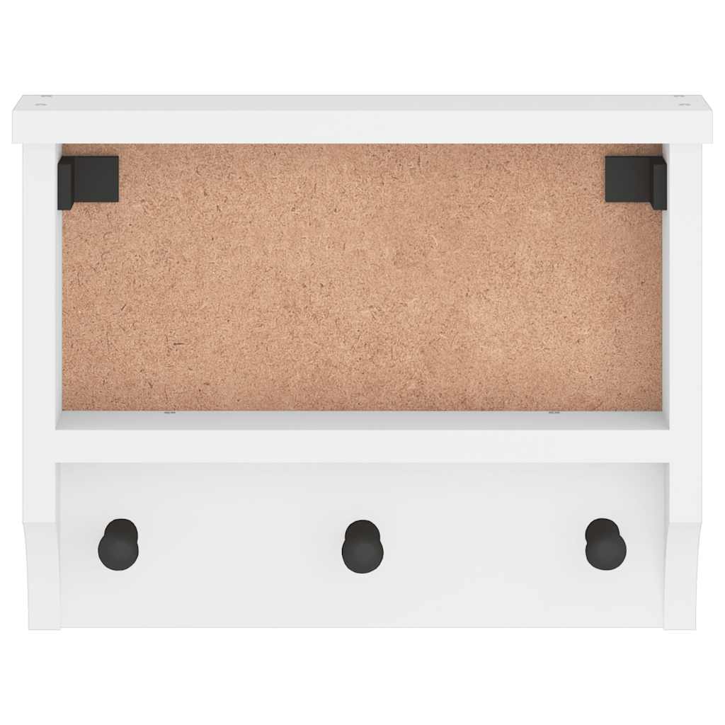 Veggmontert knaggrekke SANDNES hvit 45x12x35 cm heltre furu