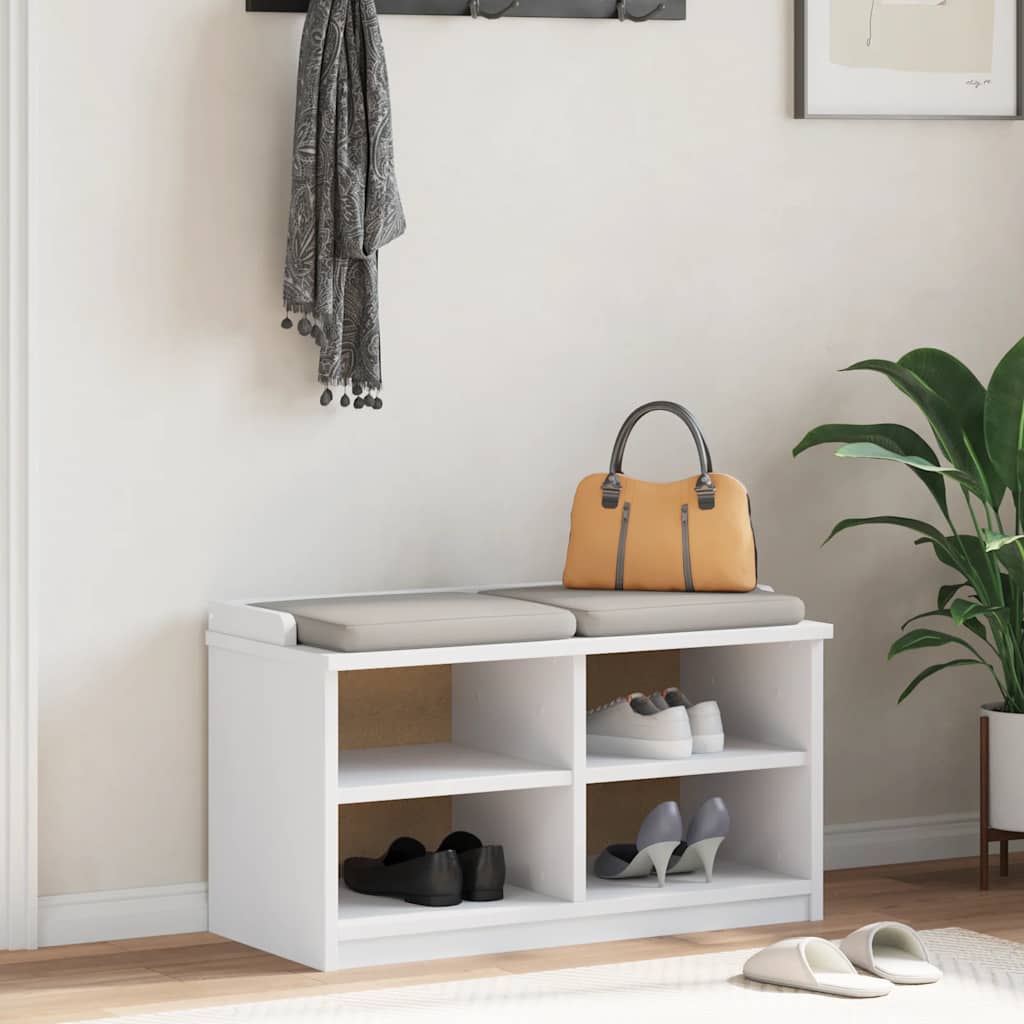 Gangbenk SANDNES hvit 87x40x50 cm heltre furu