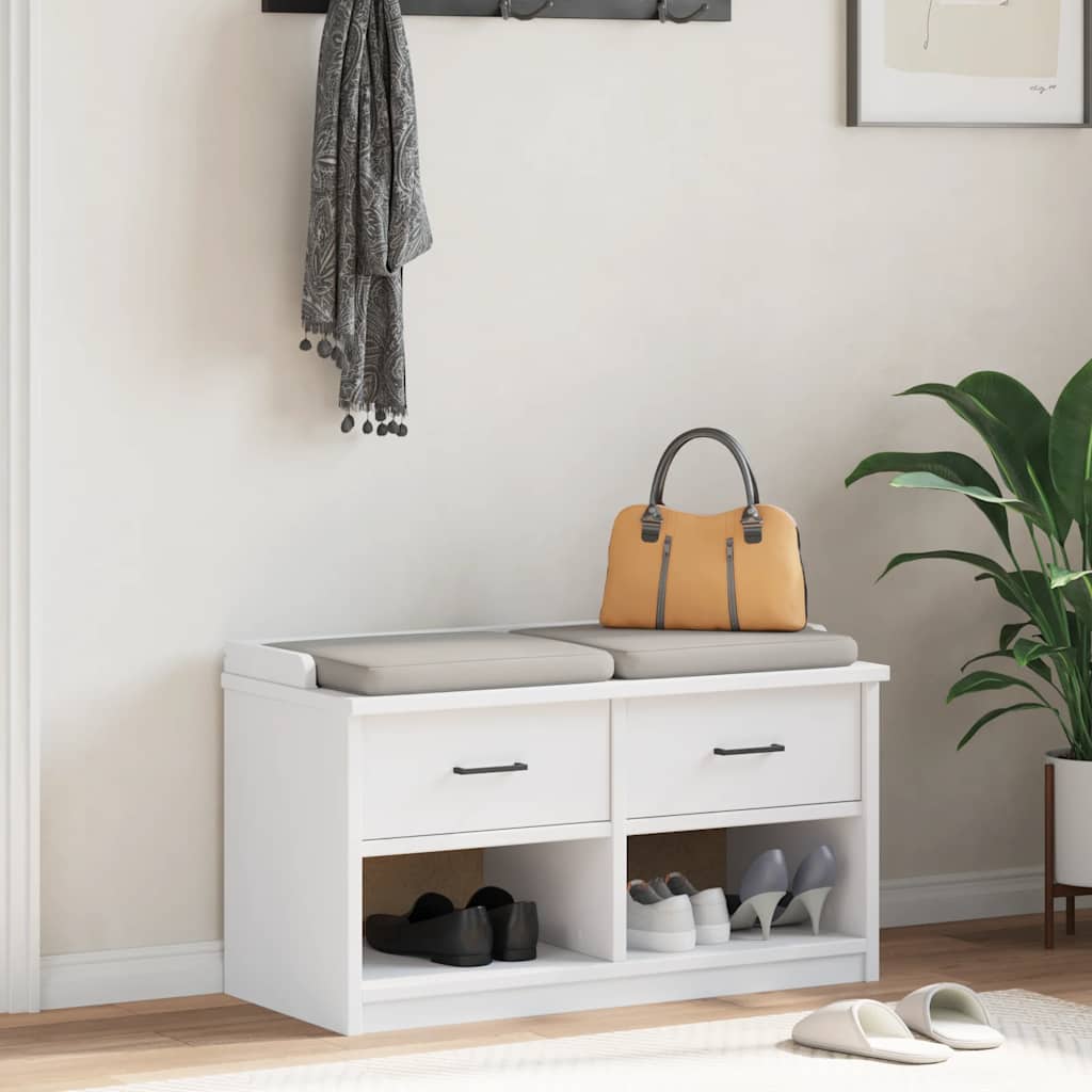 Gangbenk SANDNES hvit 87x40x50 cm heltre furu