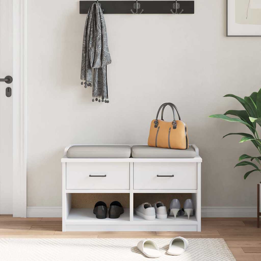 Gangbenk SANDNES hvit 87x40x50 cm heltre furu