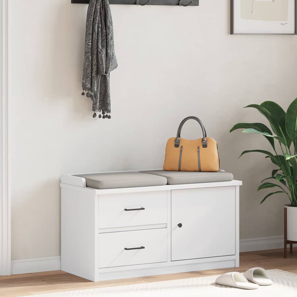 Gangbenk SANDNES hvit 87x40x50 cm heltre furu