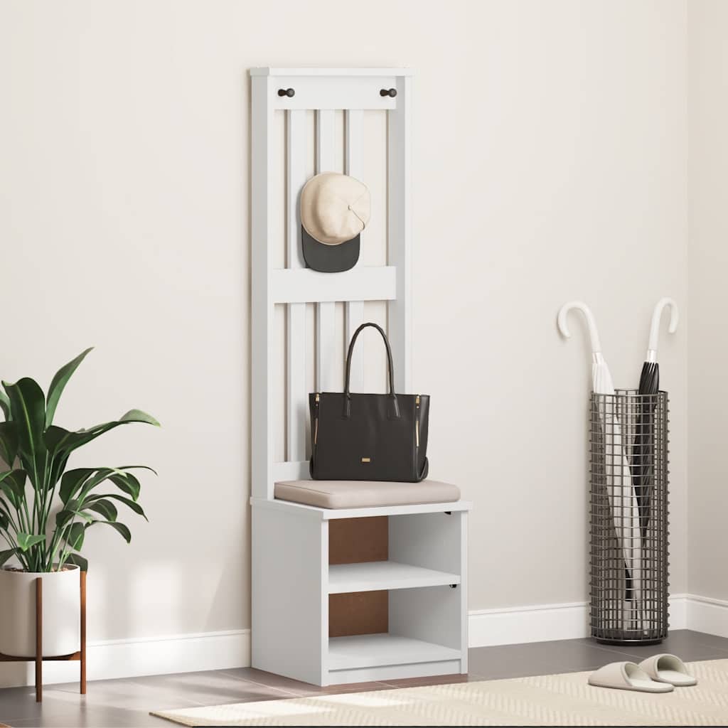 Halltre SANDNES hvit 45x40x159,5 cm heltre furu