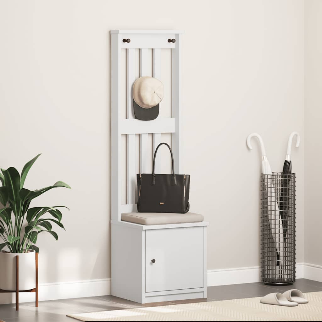 Halltre SANDNES hvit 45x40x159,5 cm heltre furu