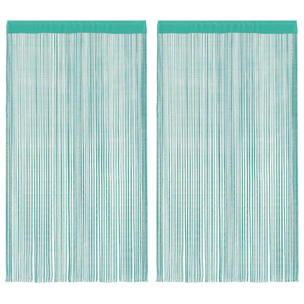Snøregardiner 2 stk turkis 100x250 cm