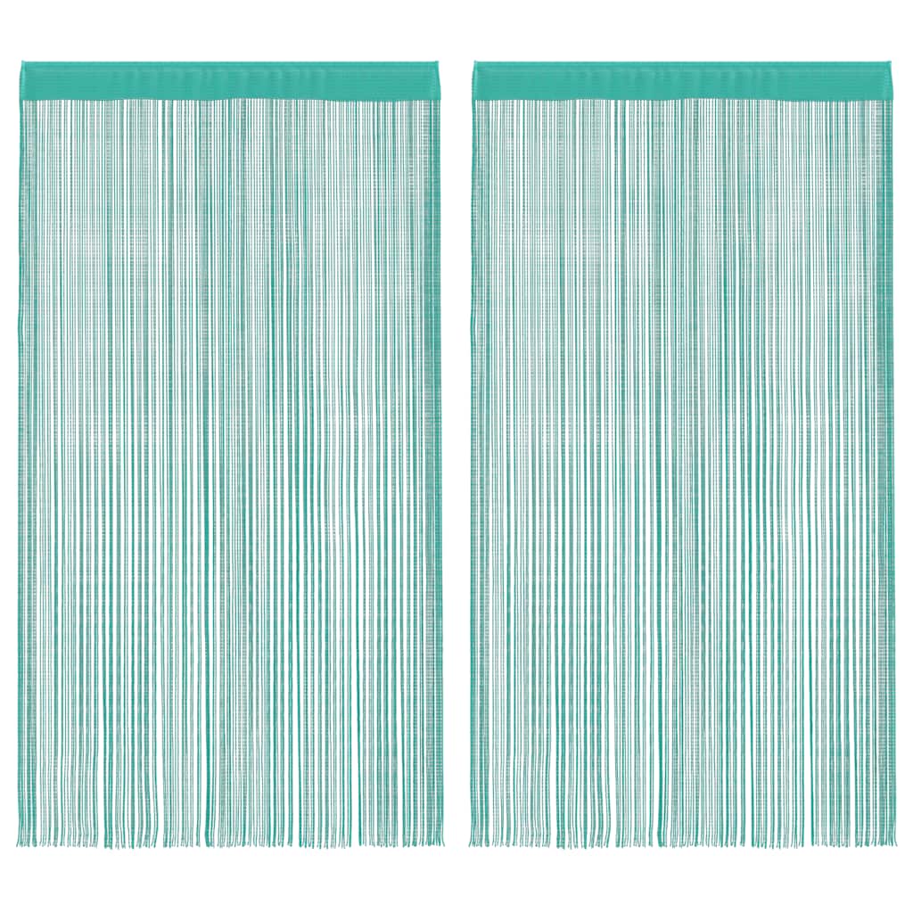 Trådgardiner 2 stk turkis 140x250 cm