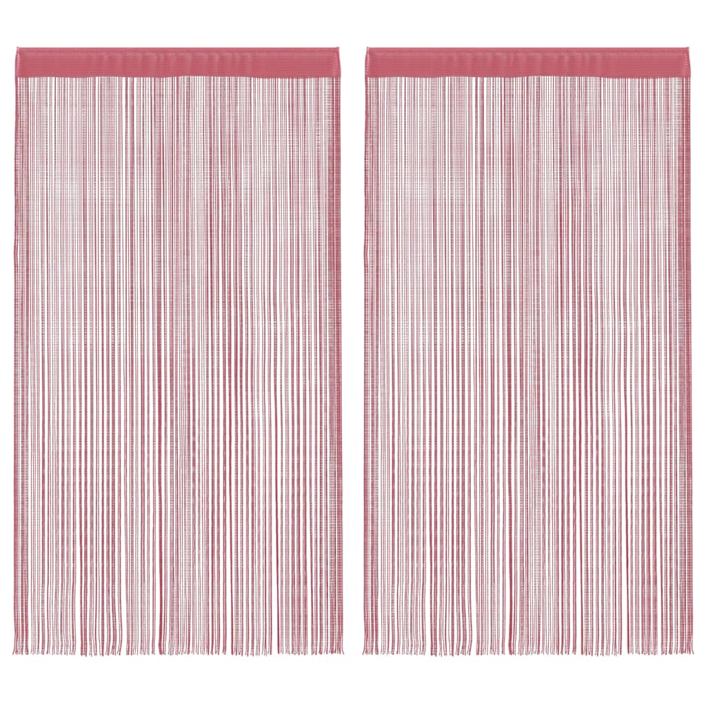 Snøregardiner 2 stk rosa 100x250 cm