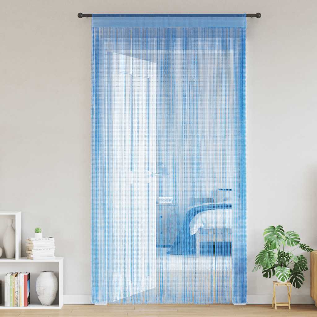 Snøregardiner 2 stk lyseblå 100x250 cm