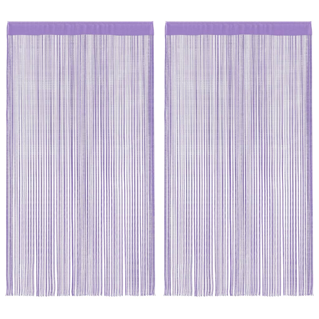 Trådgardiner 2 stk lilla 140x250 cm