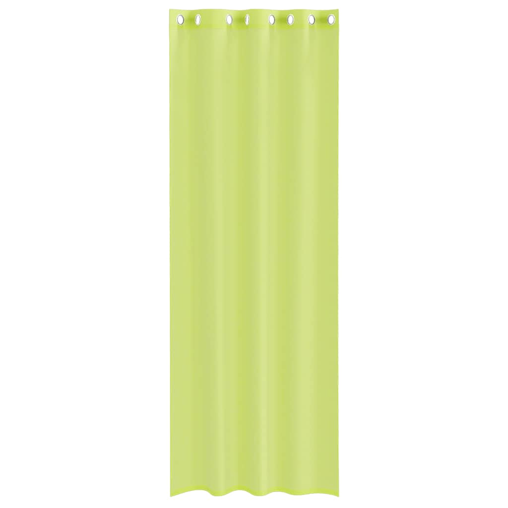 Voilegardiner med grommets 2 stk eplegrønn 140x260 cm