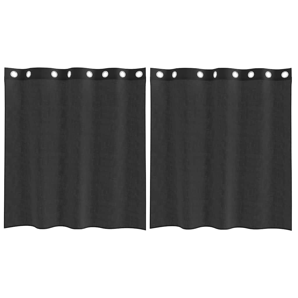 Voilegardiner med grommets 2 stk svart 140x140 cm