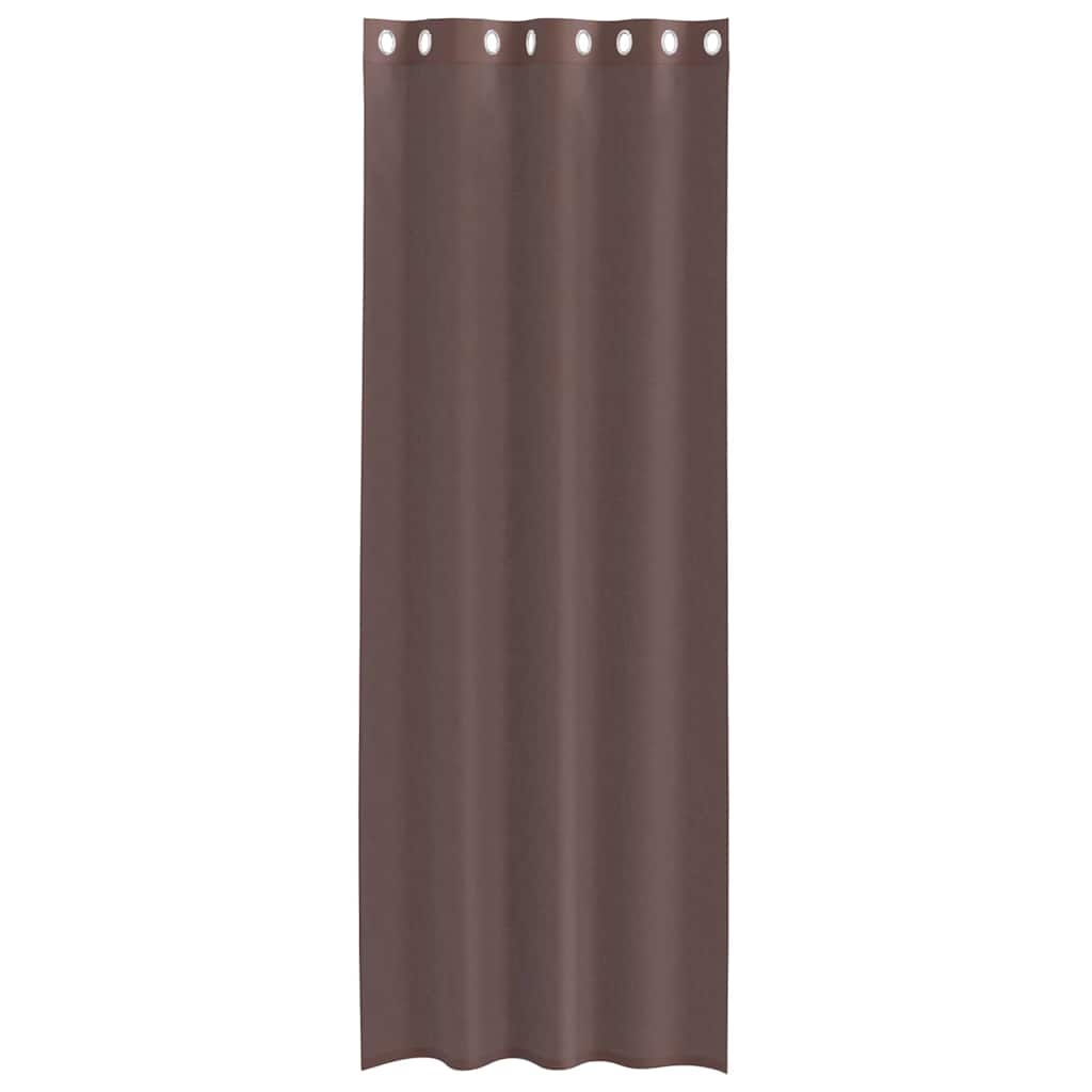 Voilegardiner med grommets 2 stk brun 140x300 cm