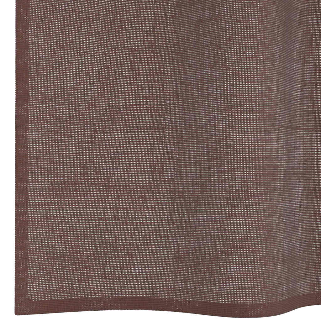 Voilegardiner med grommets 2 stk brun 140x300 cm
