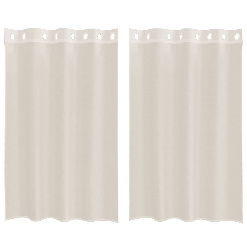 Voilegardiner med grommets 2 stk krem 140x175 cm
