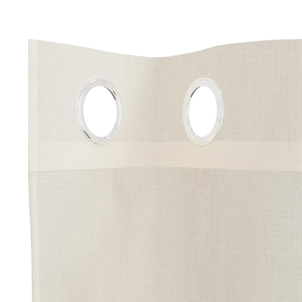Voilegardiner med grommets 2 stk krem 140x260 cm