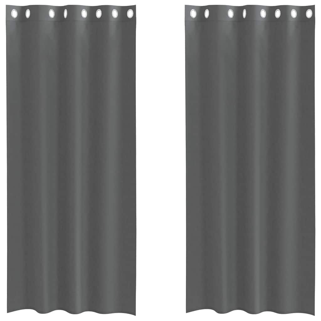 Voilegardiner med grommets 2 stk mørkegrå 140x225 cm