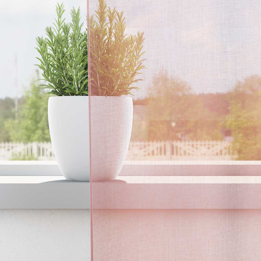 Voilegardiner med grommets 2 stk lyserosa 140x225 cm