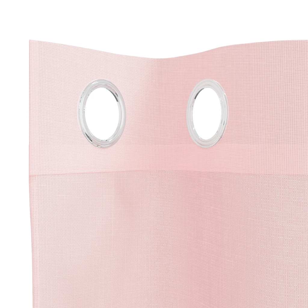 Voilegardiner med grommets 2 stk lyserosa 140x225 cm