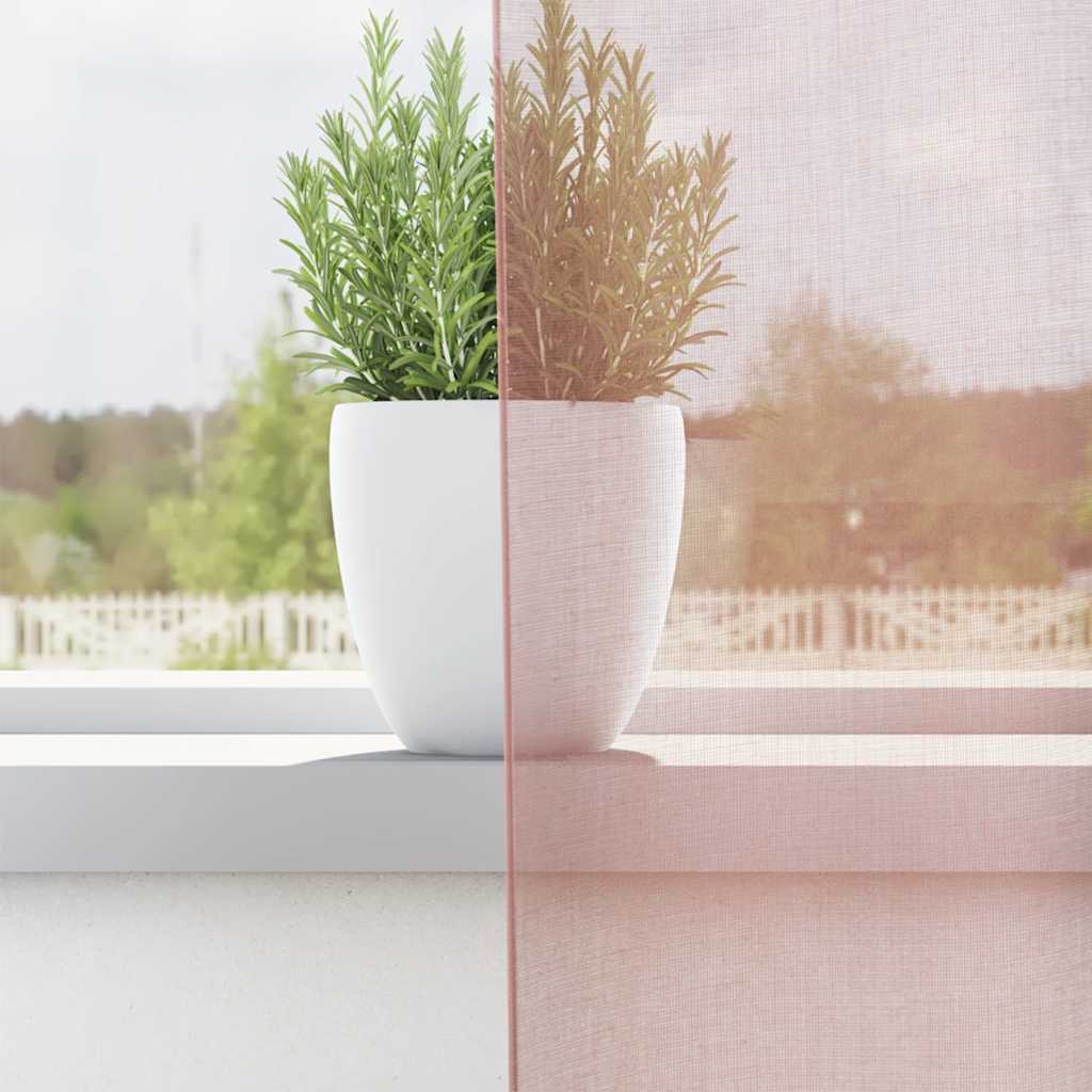 Voilegardiner med grommets 2 stk rosa 140x140 cm