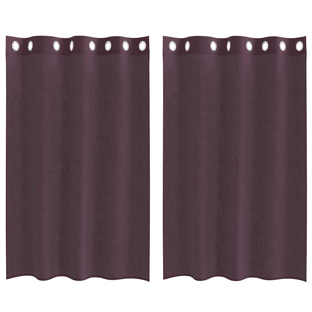 Voilegardiner med grommets 2 stk lilla 140x175 cm