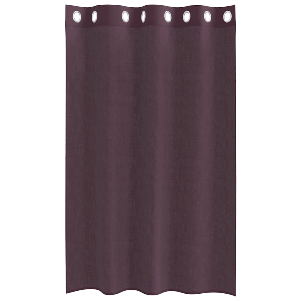 Voilegardiner med grommets 2 stk lilla 140x175 cm