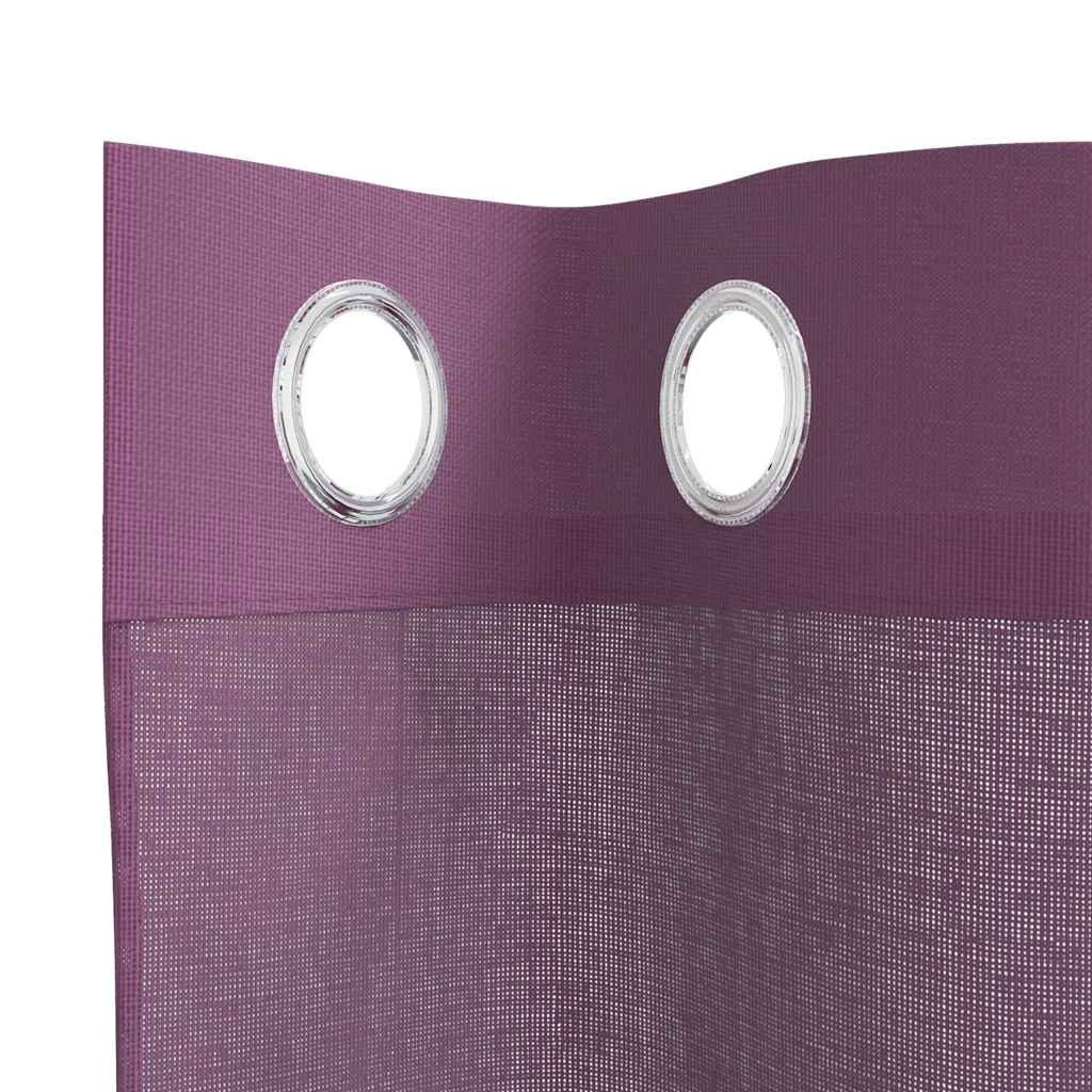 Voilegardiner med grommets 2 stk lilla 140x225 cm
