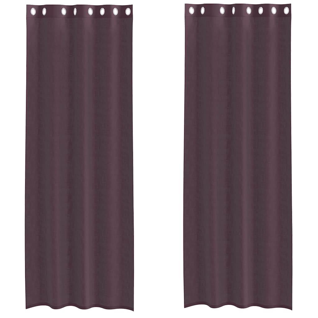Voilegardiner med grommets 2 stk lilla 140x260 cm