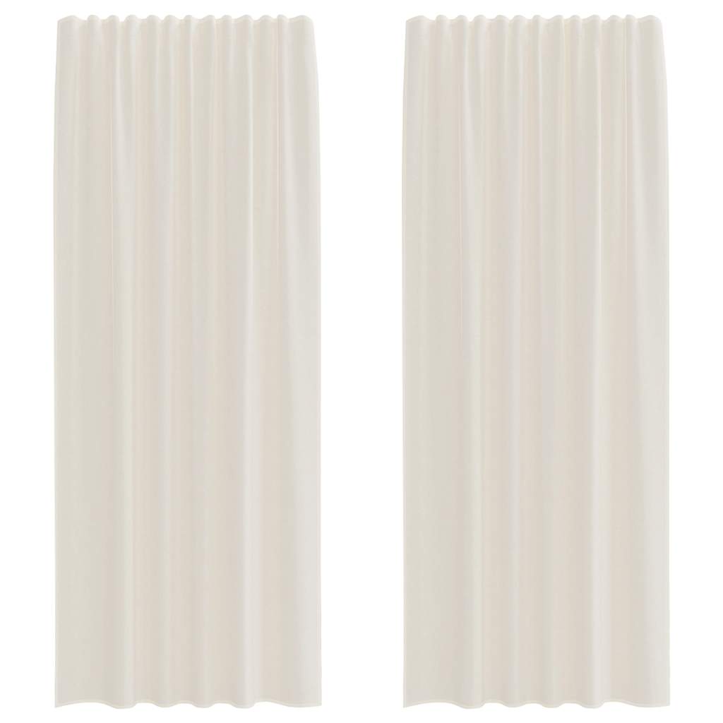 Voile gardiner med stanglommer 2 stk krem