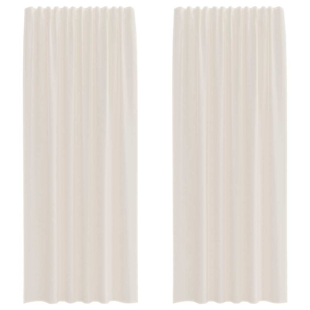 Voile gardiner med stanglommer 2 stk krem