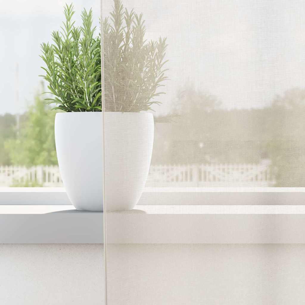 Voile gardiner med stanglommer 2 stk krem