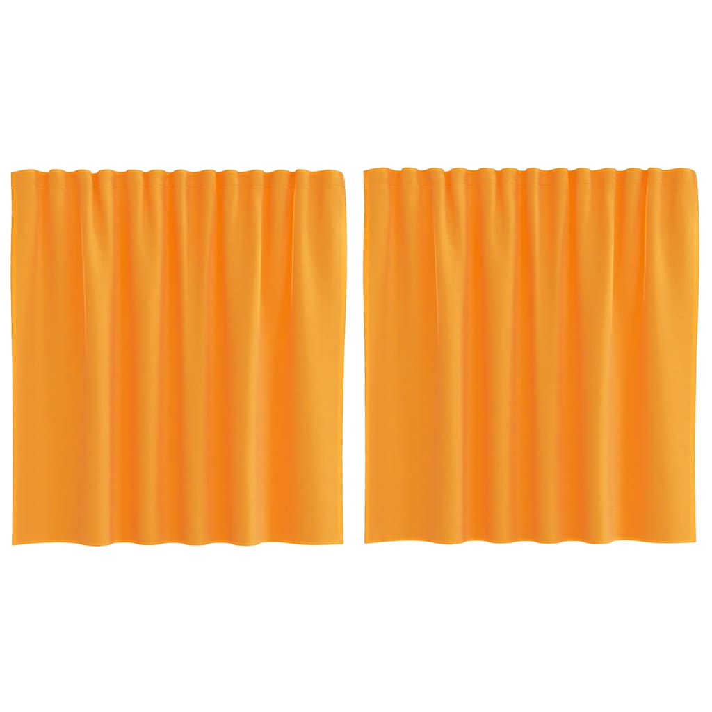 Voile gardiner med stanglommer 2 stk oransje