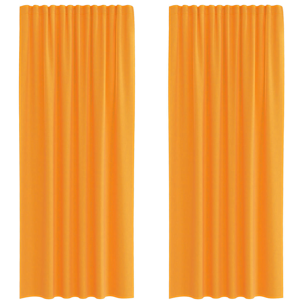 Voile gardiner med stanglommer 2 stk oransje