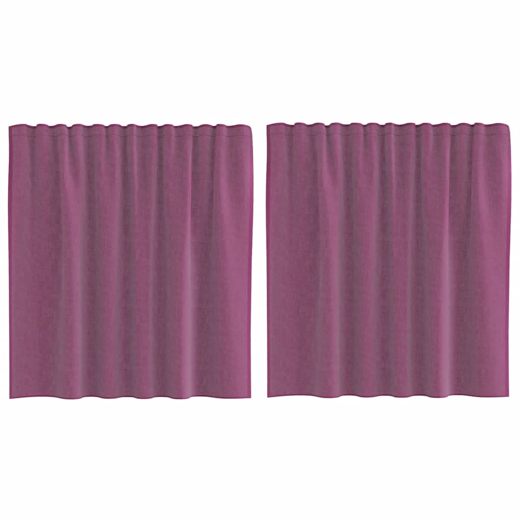 Voile gardiner med stanglommer 2 stk lilla