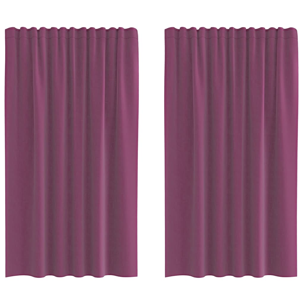 Voile gardiner med stanglommer 2 stk lilla